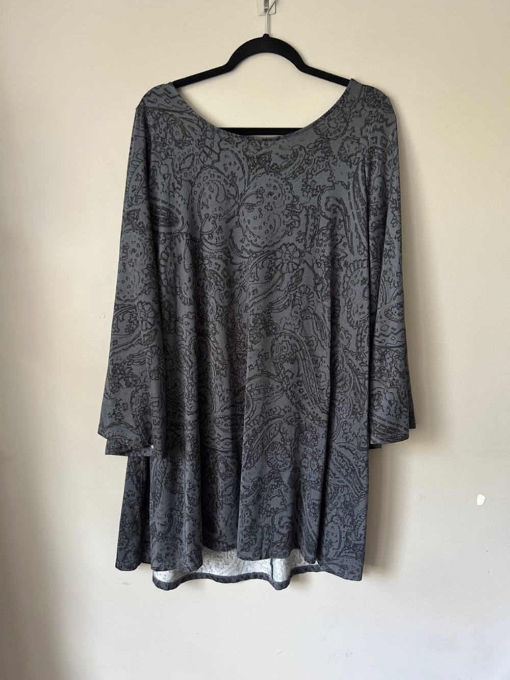 Gray Paisley Swing Tunic Dress